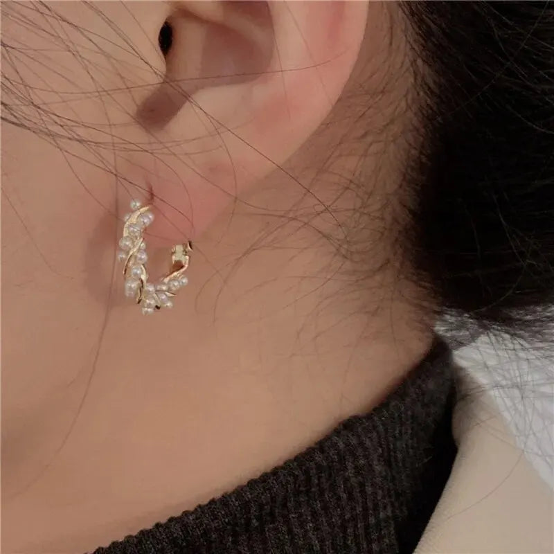 French Imitation Pearl Earring 