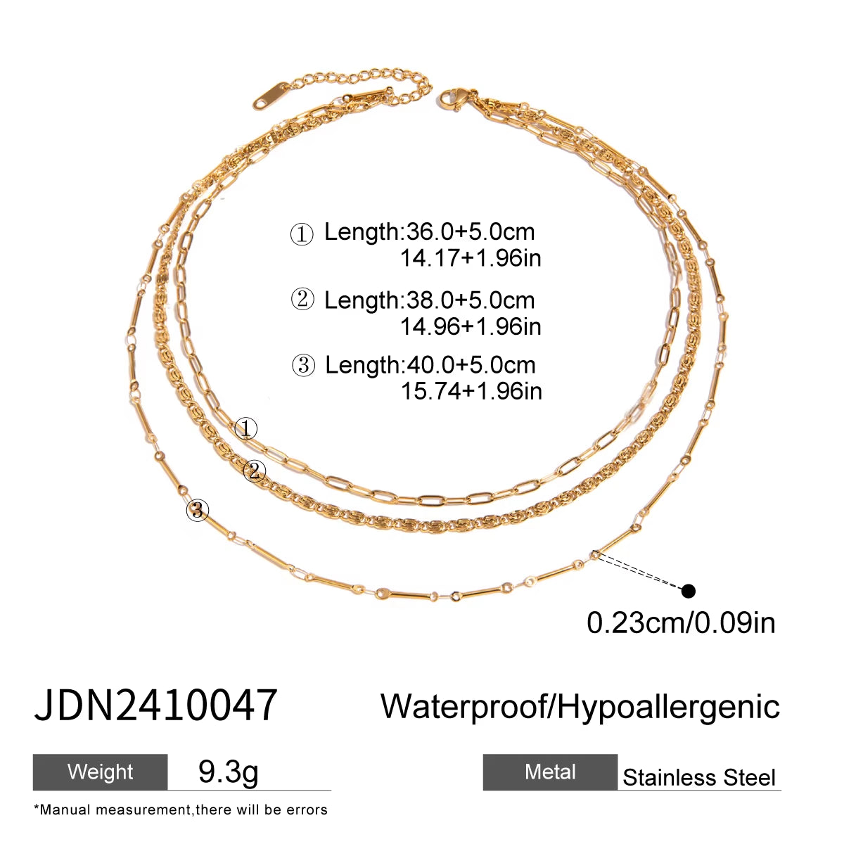 Uworld Simple Jewelry 18K Gold Plated Flat Snake Chain Layer Necklace Stainless Steel Snake Rope Chain Necklace Gift