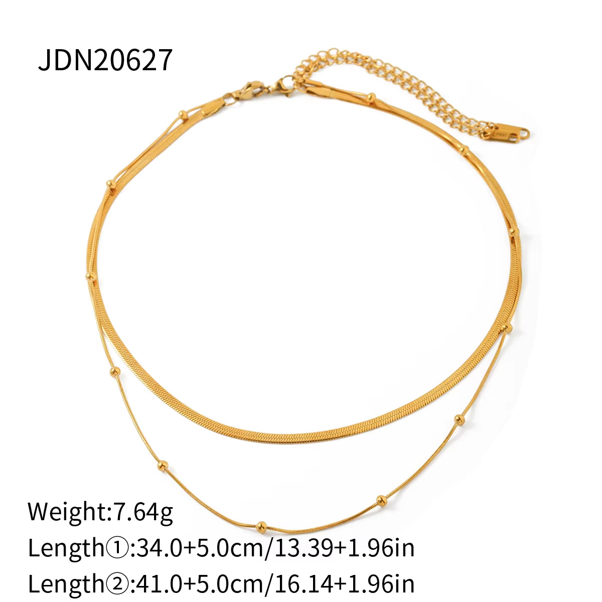 Uworld Simple Jewelry 18K Gold Plated Flat Snake Chain Layer Necklace Stainless Steel Snake Rope Chain Necklace Gift