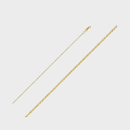 14K Yellow Gold Elephant Charm Pendant with 1.4Mm Flat Open Wheat Chain Necklace - 20"