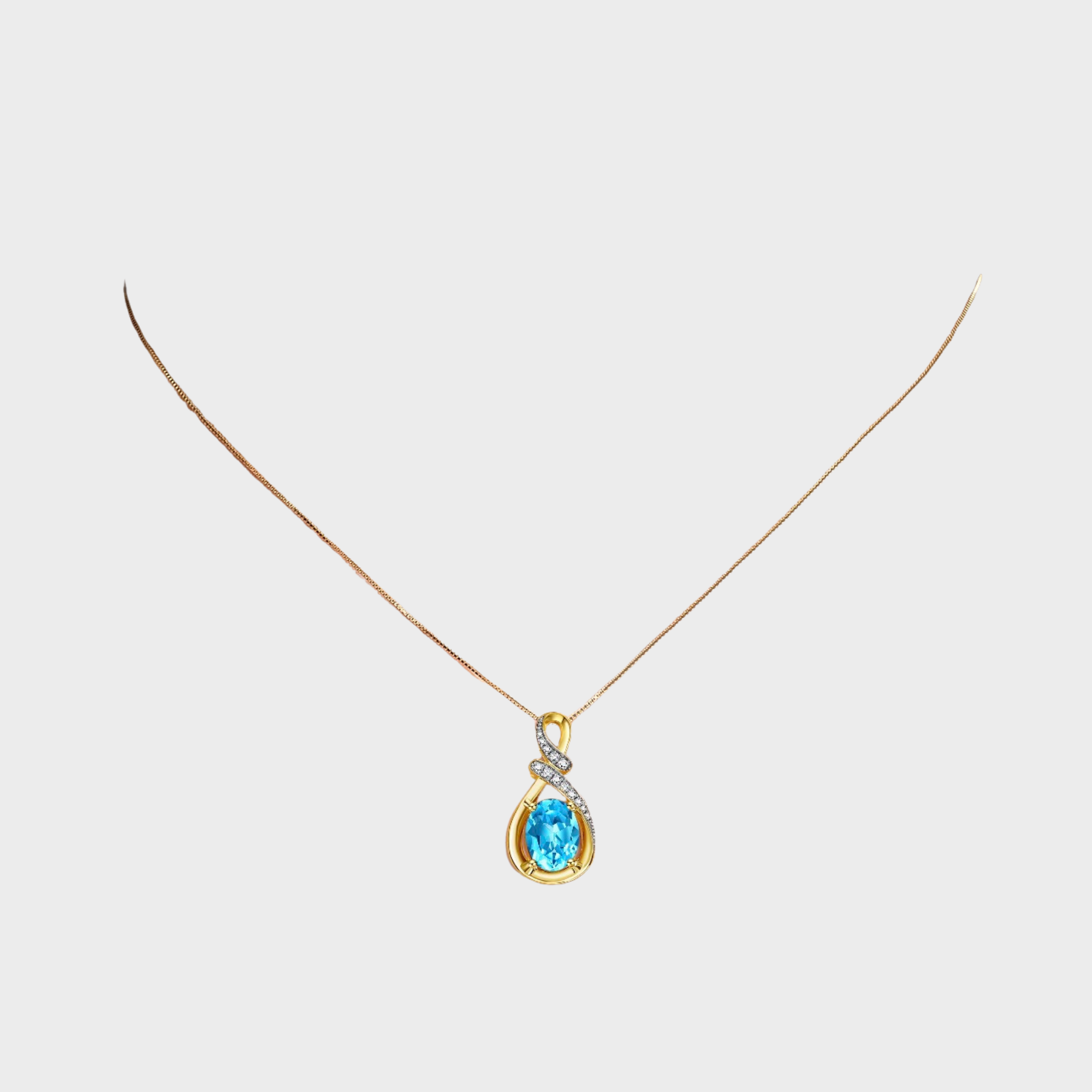 Blue Topaz December Birthstone Necklace