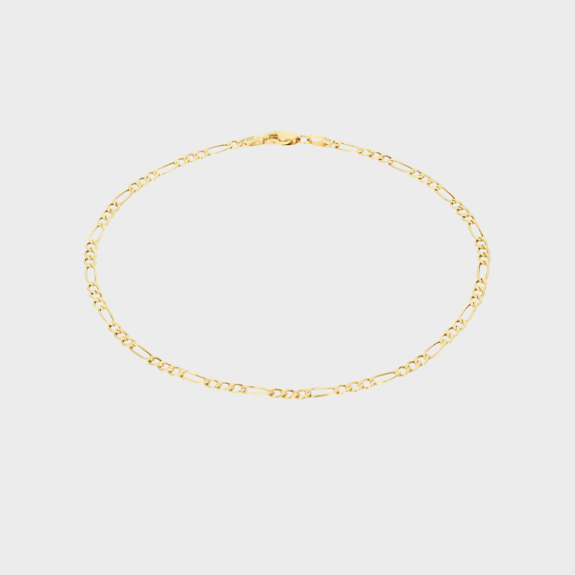 10K Yellow Gold Figaro Link 2.5Mm Chain Bracelet