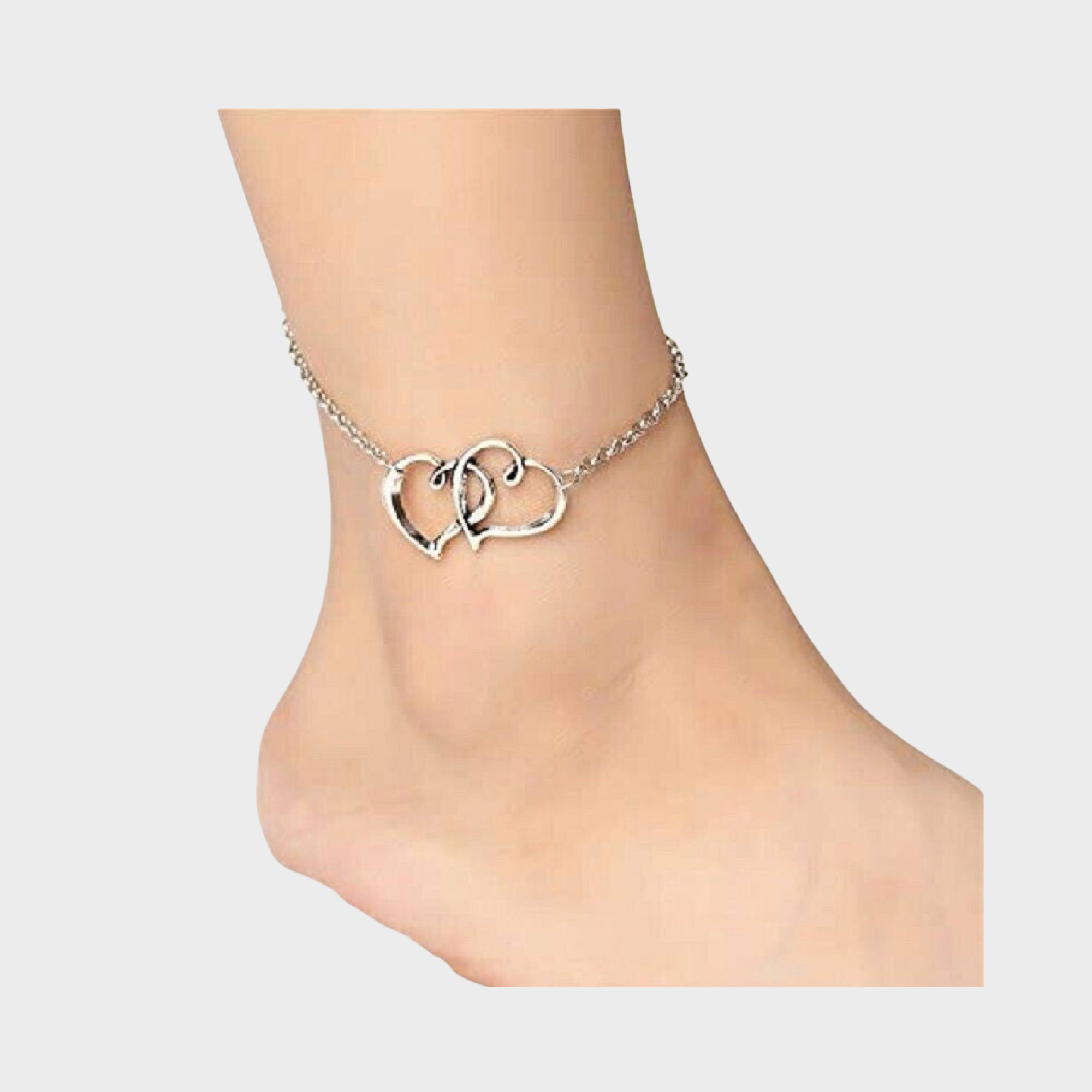 Double Heart Anklet