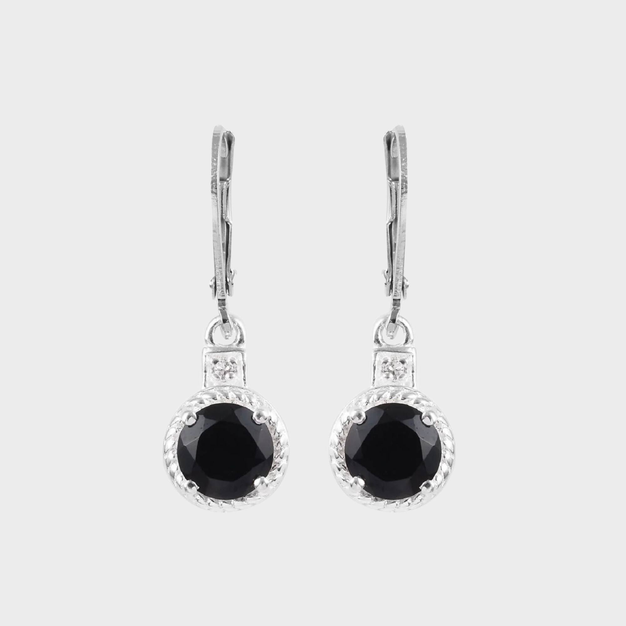 Black Spinel Dangle Earrings