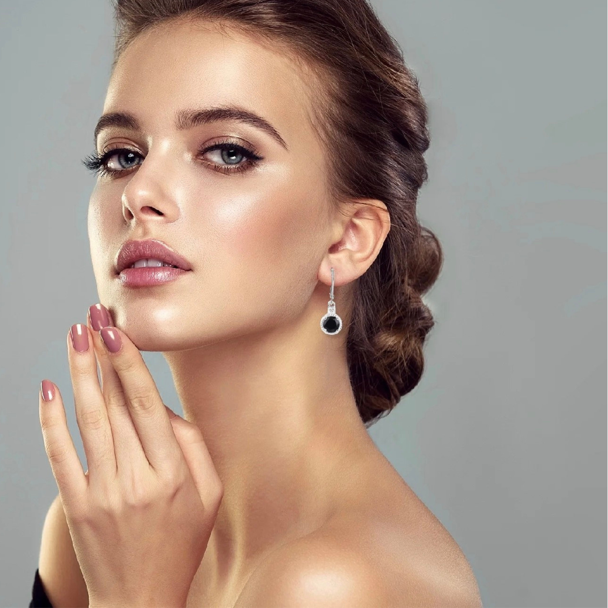 Black Spinel Dangle Earrings