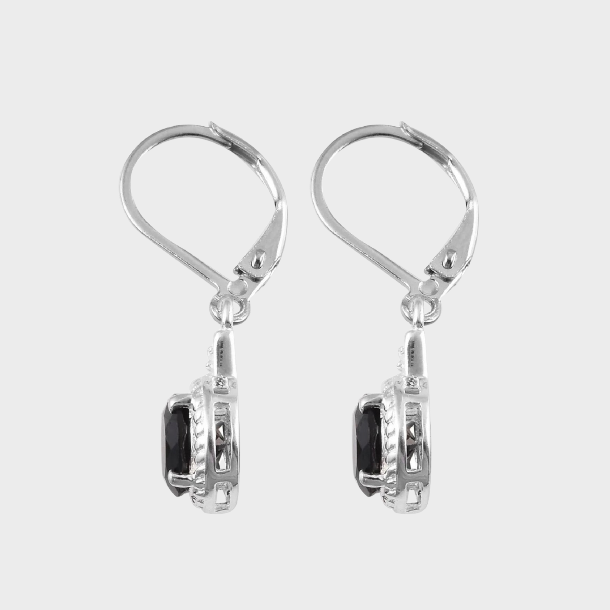 Black Spinel Dangle Earrings