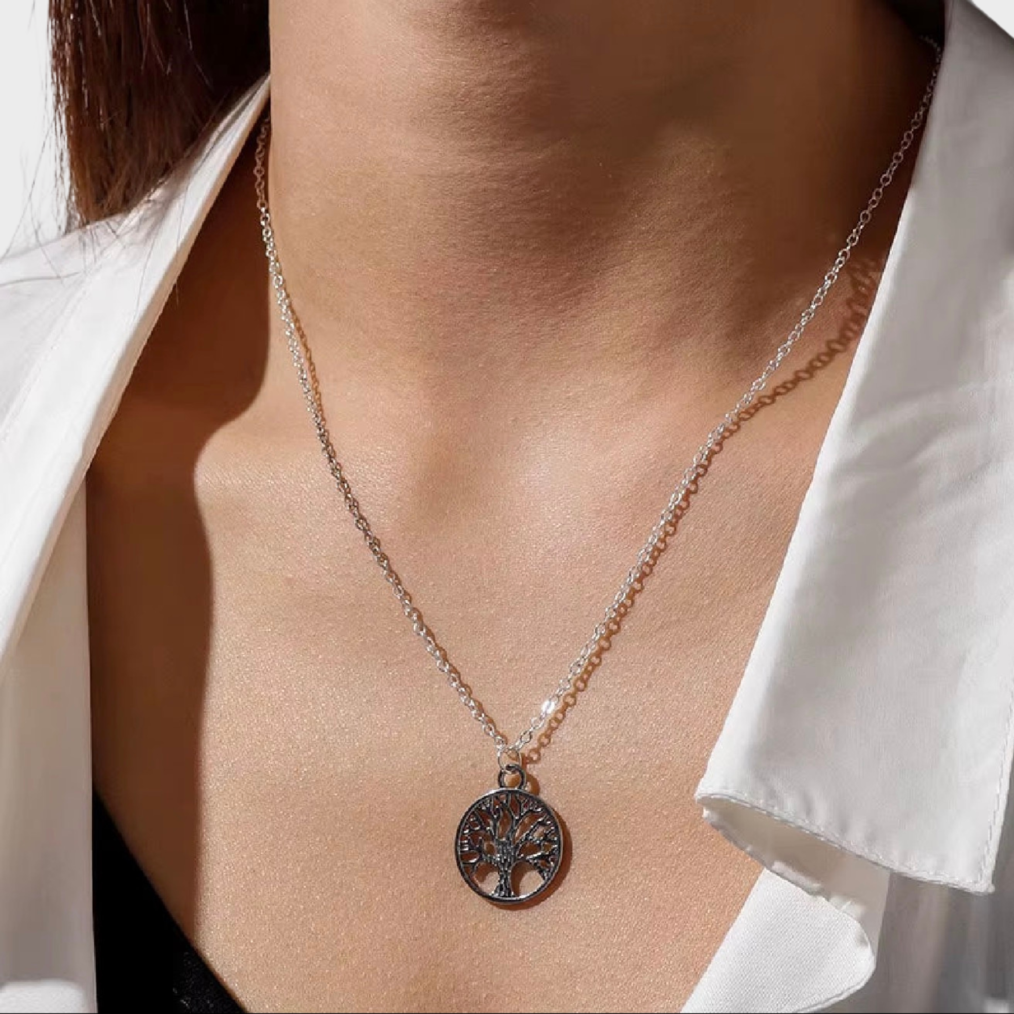 Zircon Tree of Life Pendant Necklace