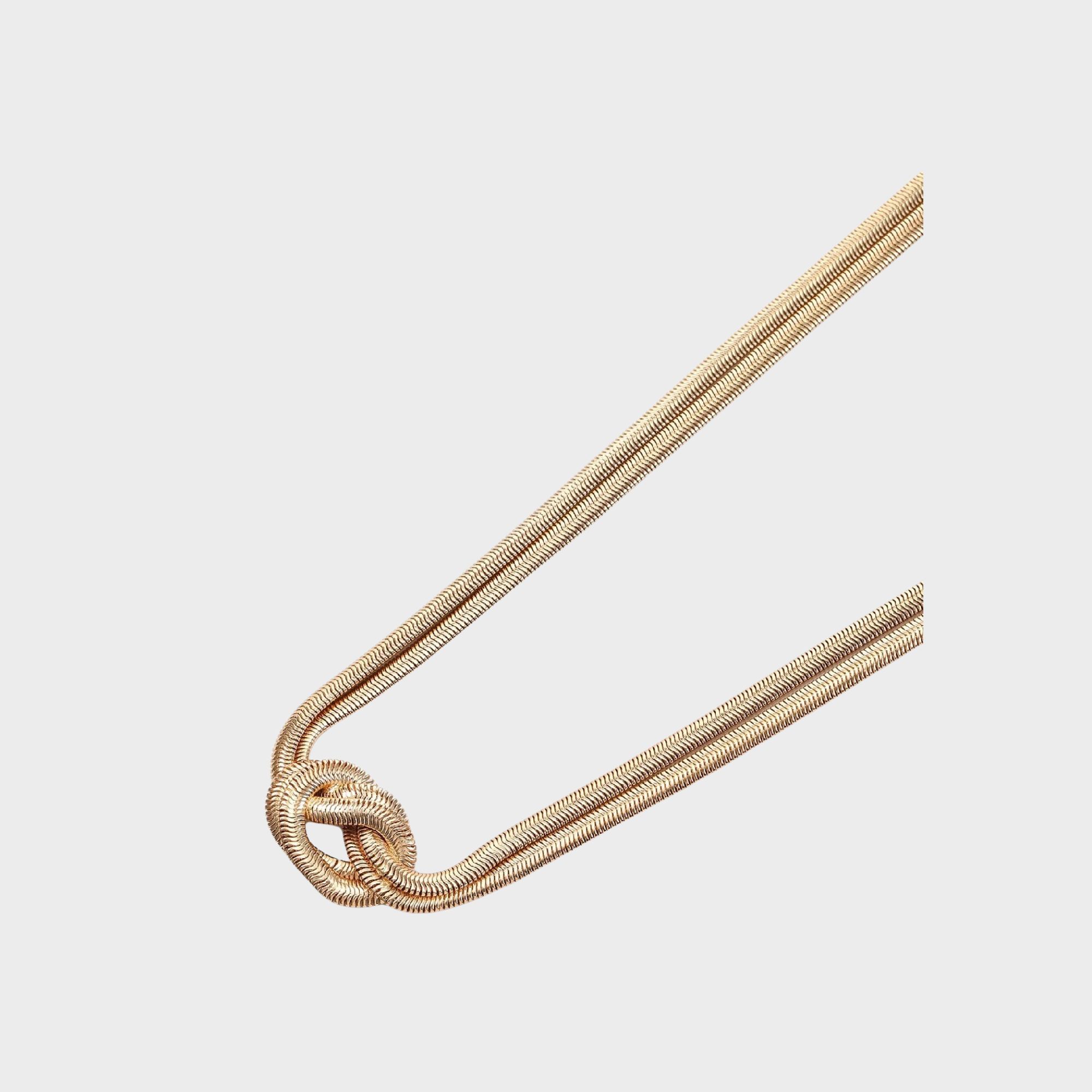 Goldtone Knotted Snake Chain Necklace