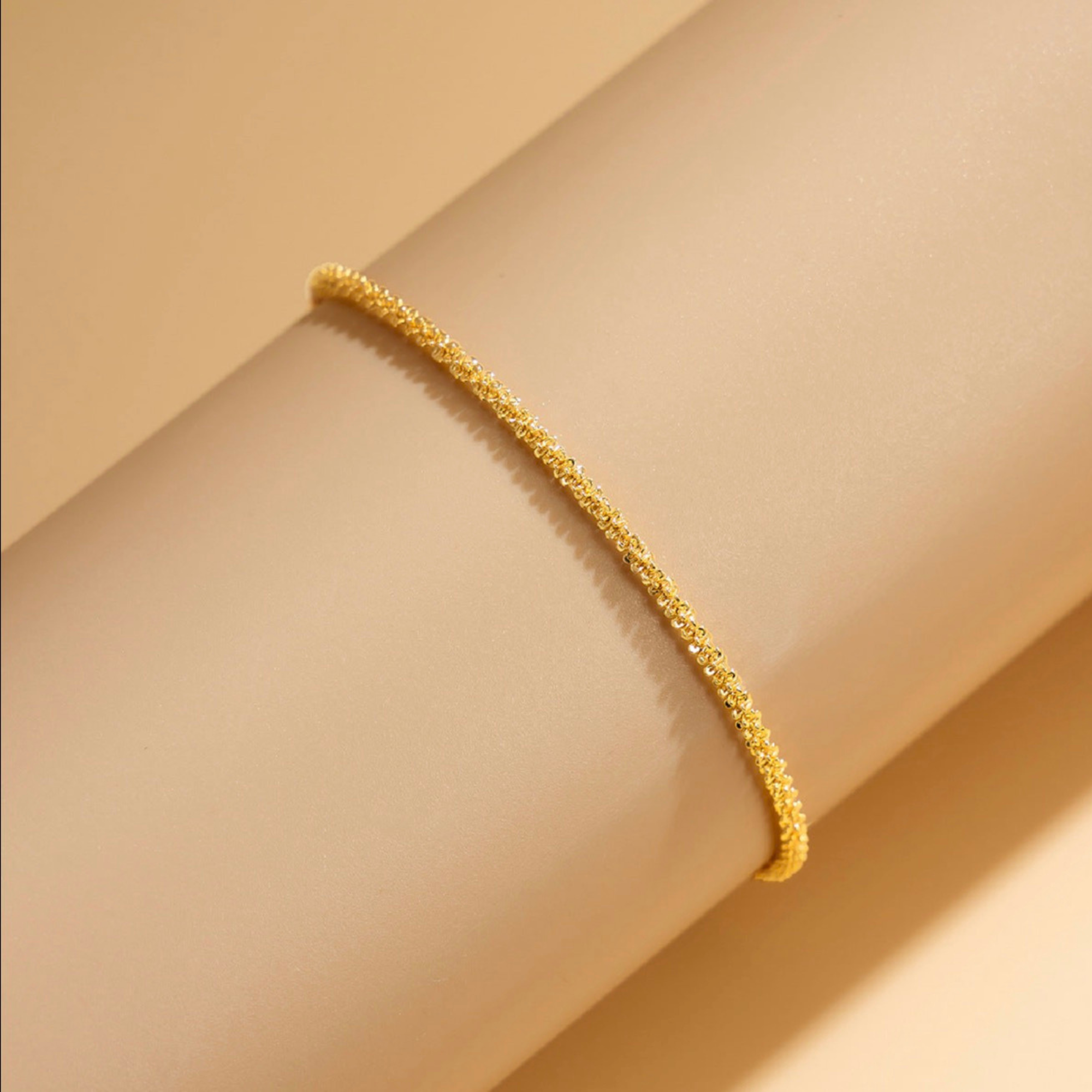 Sparkling Slim Chain Metallic Anklet