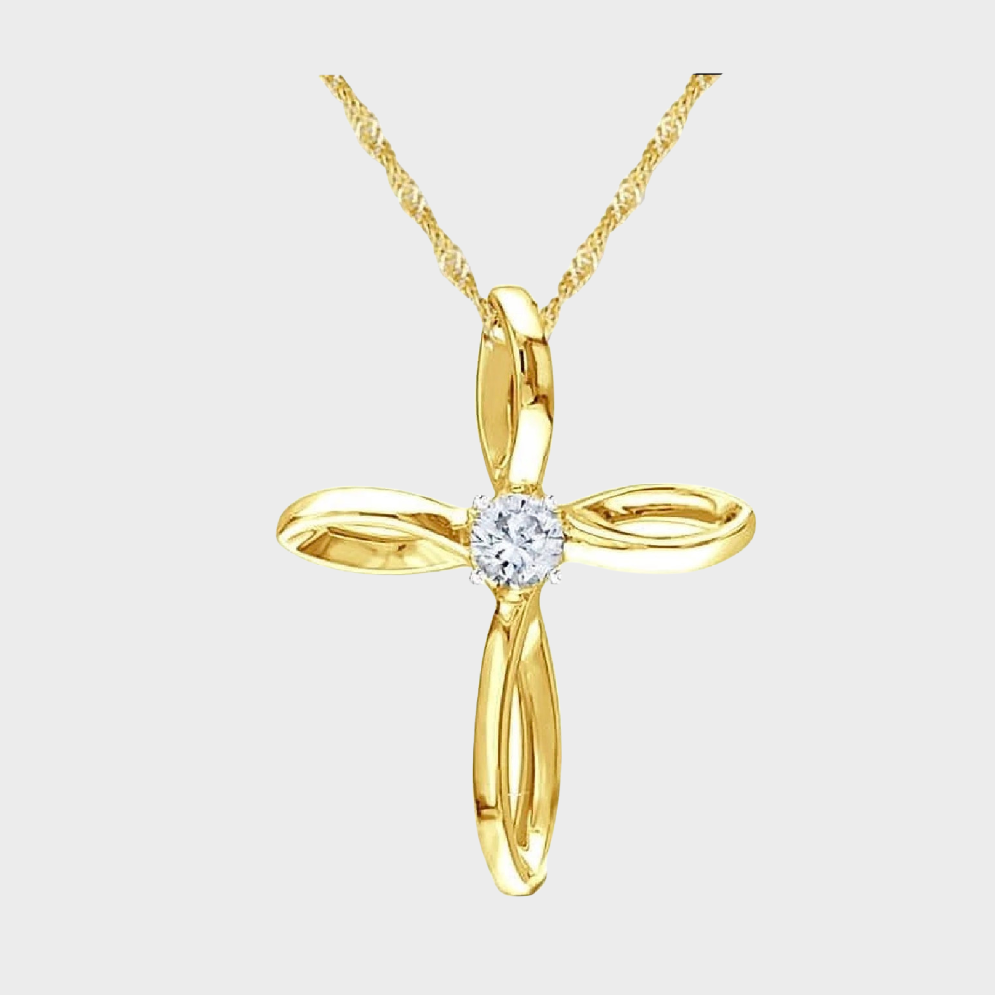 Christian Cross Necklace and Pendant Ribbon Infinity