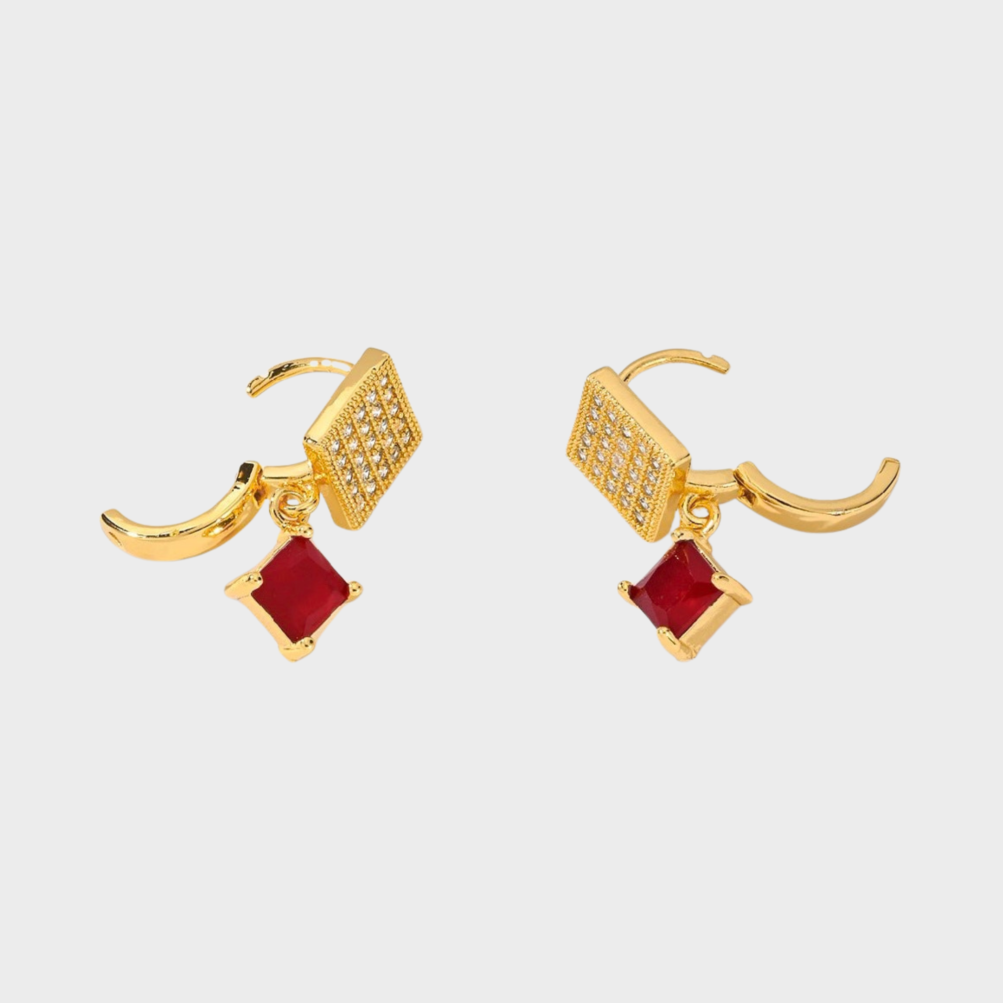 Square Fashion Zircon Earrings