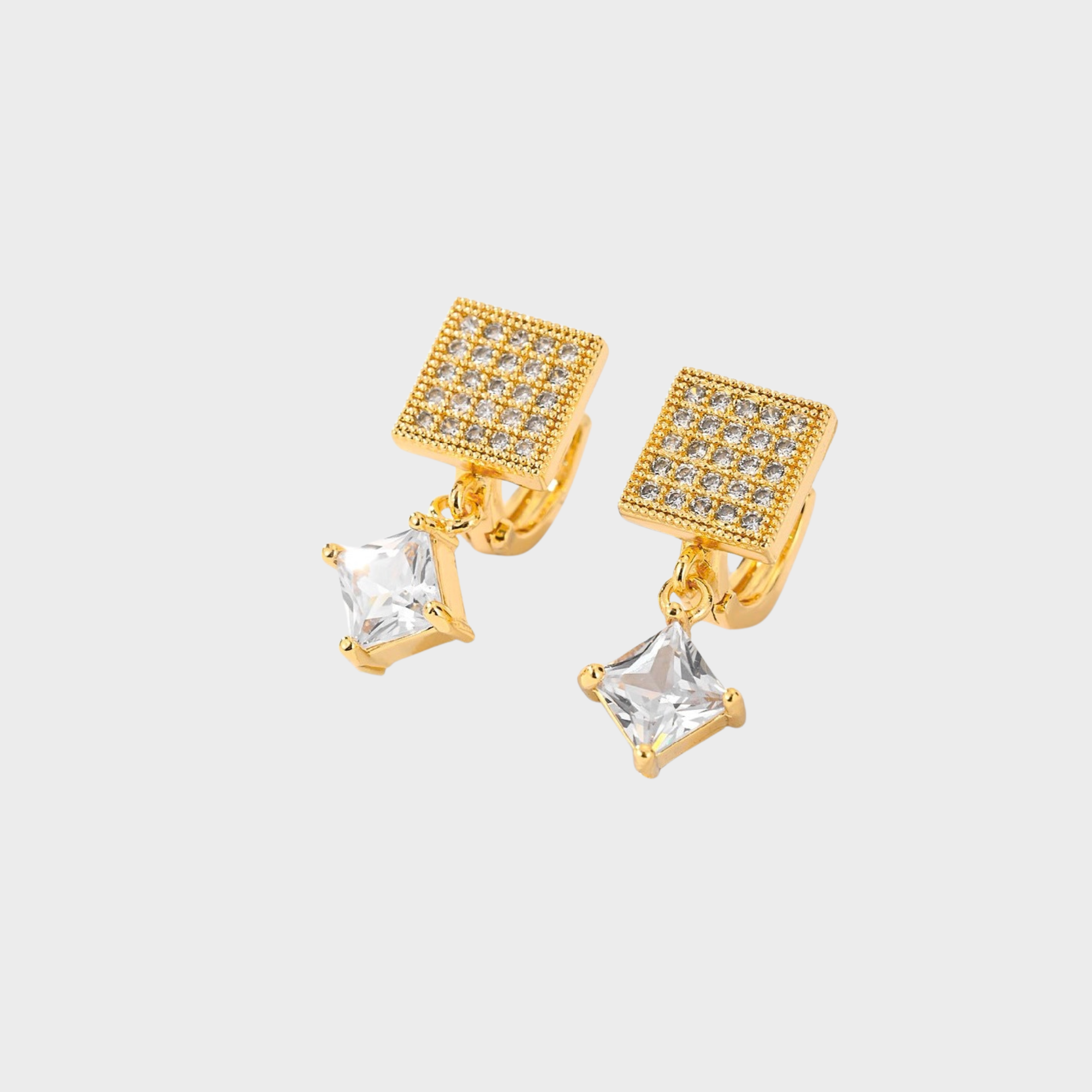 Square Fashion Zircon Earrings