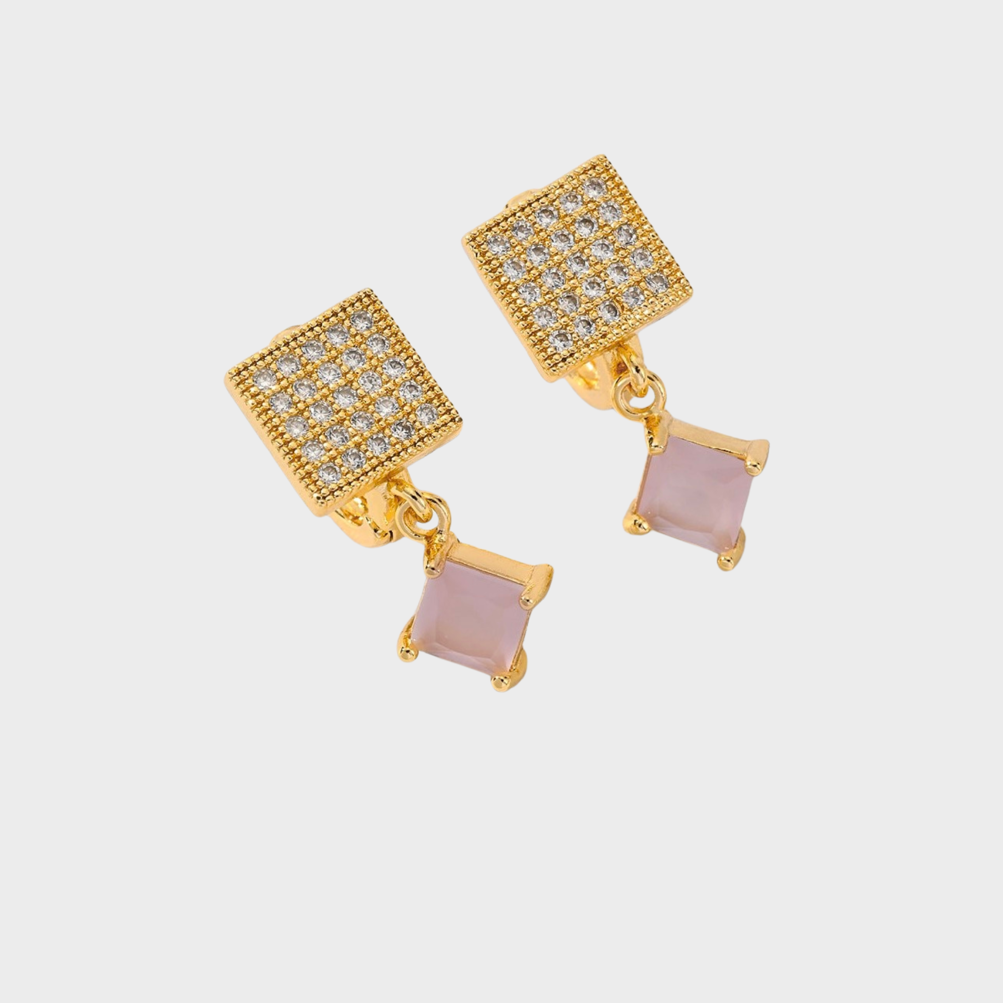Square Fashion Zircon Earrings
