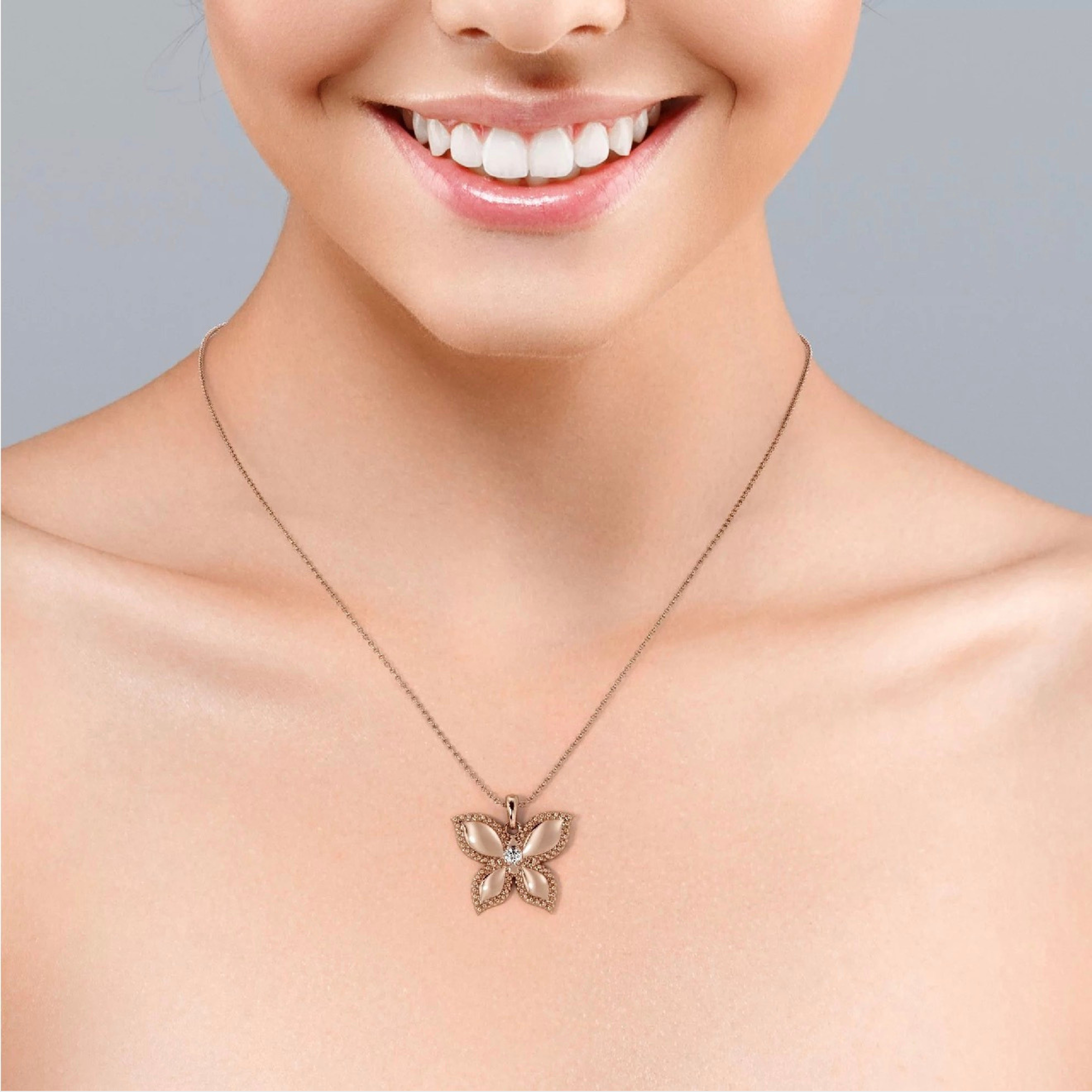Butterfly-In-Love Pendant Necklace