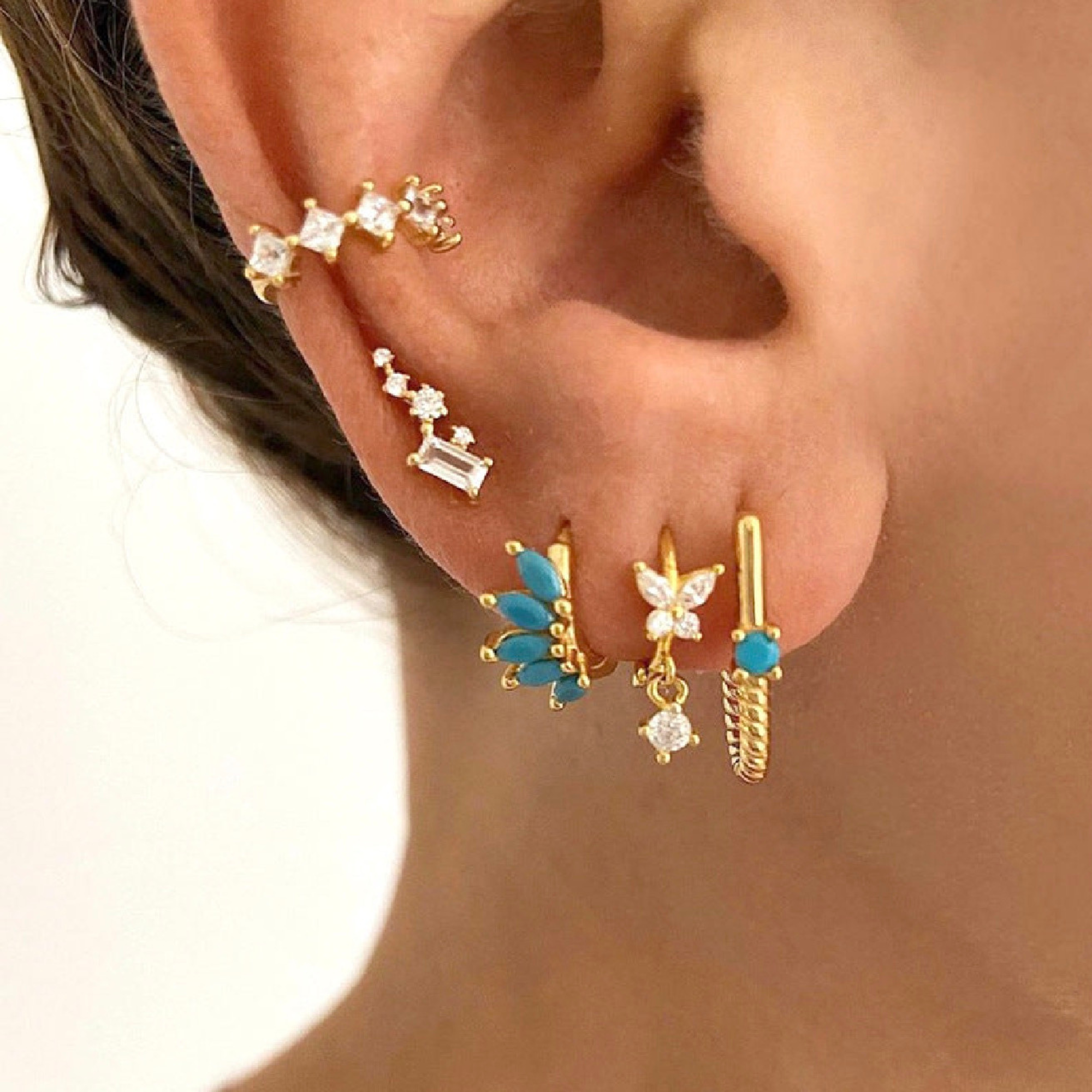 All-Match Earrings Symmetrical Horse Eye Stone