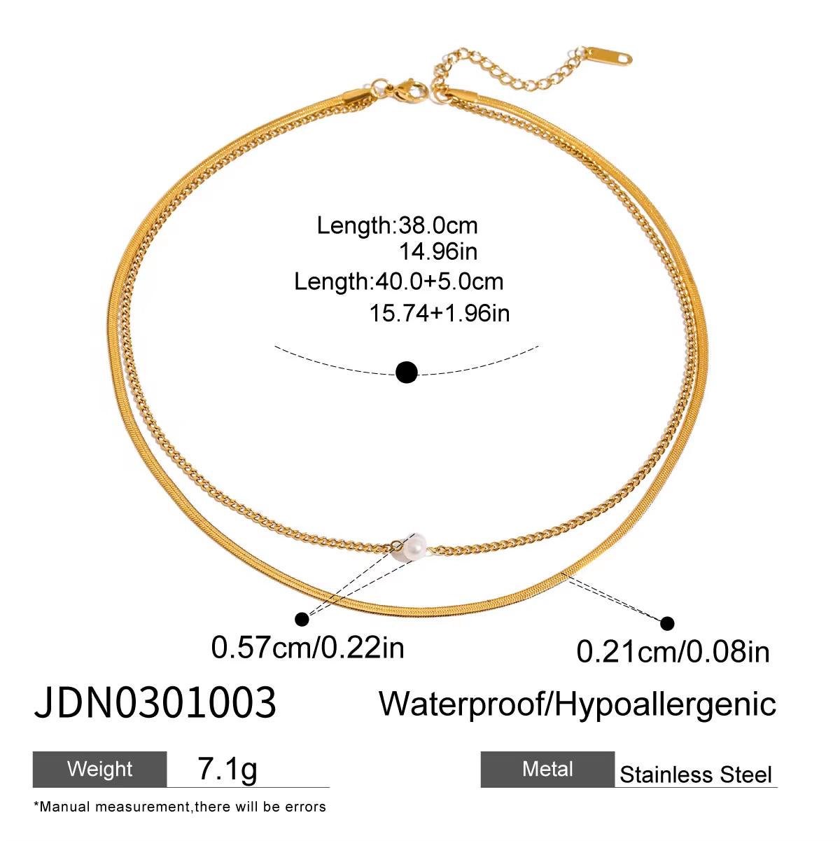 Uworld Simple Jewelry 18K Gold Plated Flat Snake Chain Layer Necklace Stainless Steel Snake Rope Chain Necklace Gift