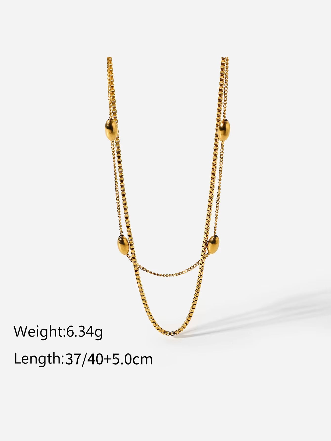 Uworld Simple Jewelry 18K Gold Plated Flat Snake Chain Layer Necklace Stainless Steel Snake Rope Chain Necklace Gift